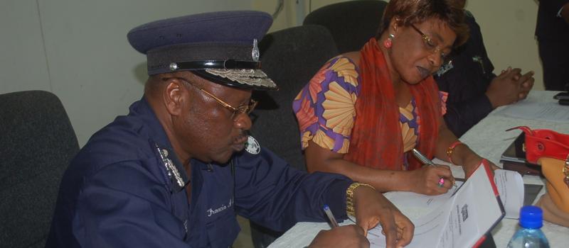 Inspector General of Police & the Commissioner-General at the Signing of a Memorandum of Understanding with the Sierra Leone Police